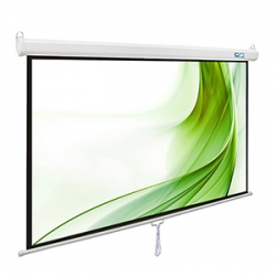 100-Inch Great Quality Manual Pull Down Projector Screen With Budget Friendly Price For Home or Business Presentaioin