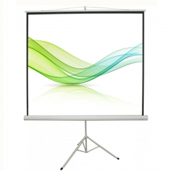 Good Quality High Definition Matte White Material Tripod Stand Manual Projector Screen For Mobile Presentation