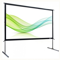 Cynthia Screen 150-Inch 16:9 Front Rear Projection Fast Fold Projector Screen With Wheeled Carry Box